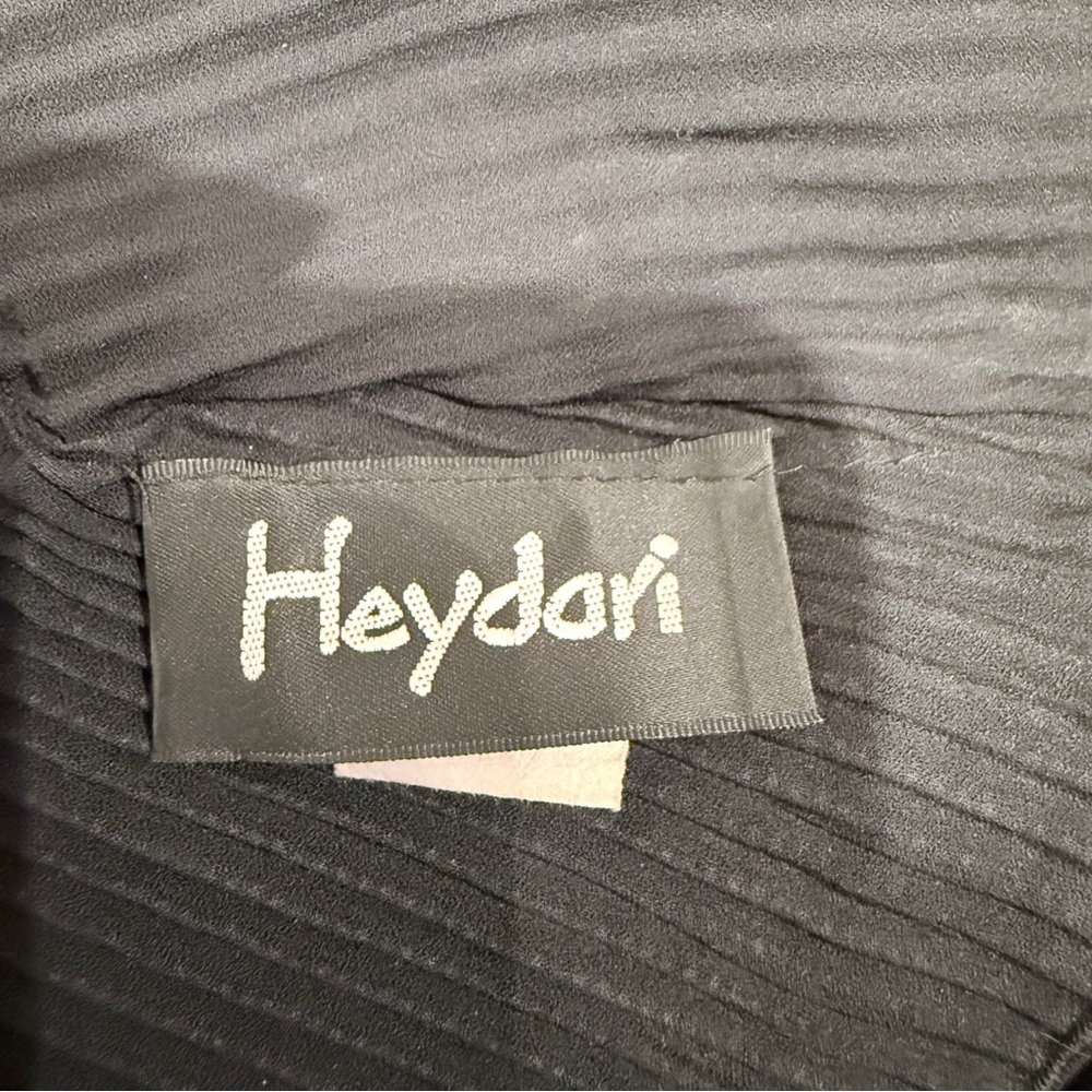 Heydari Pleated Asymmetrical Hem Dress Tunic Black One Size Plissé Fabric - Picture 4 of 10